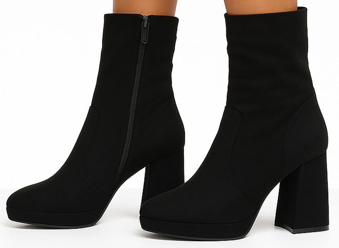 CZARNE OCIEPLANE DAMSKIE BOTKI NA SŁUPKU ZAMSZOWE BRITA 4