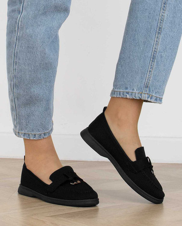 CZARNE TENISÓWKI MOKASYNY WSUWANE JOSEPHINE