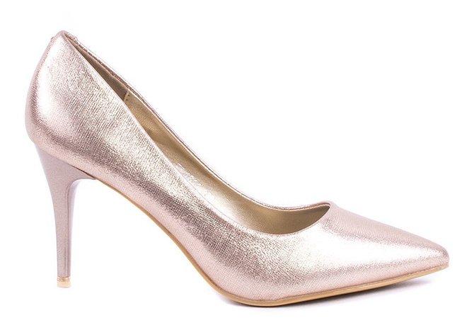 ZŁOTE BŁYSZCZĄCE SZPILKI W SZPIC CAMMIE 1