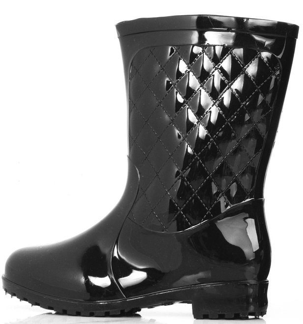 CZARNE PIKOWANE KALOSZE BOTKI 3