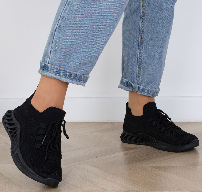 DAMSKIE CZARNE BUTY LEKKIE SNEAKERSY VINO 5