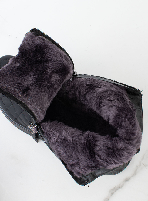 CZARNE OCIEPLANE BOTKI ŚNIEGOWCE PIKOWANE 8