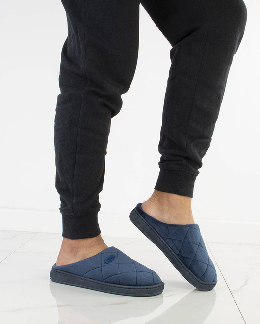 GRANATOWE MĘSKIE OCIEPLANE KAPCIE KLAPKI 5