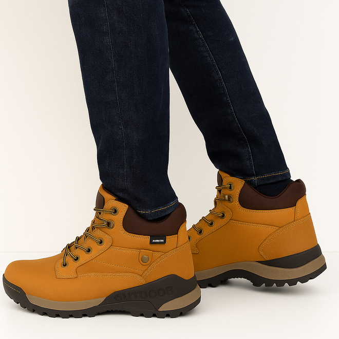 CAMEL OCIEPLANE TRAPERY BOTKI MĘSKIE SZNUROWANE 2