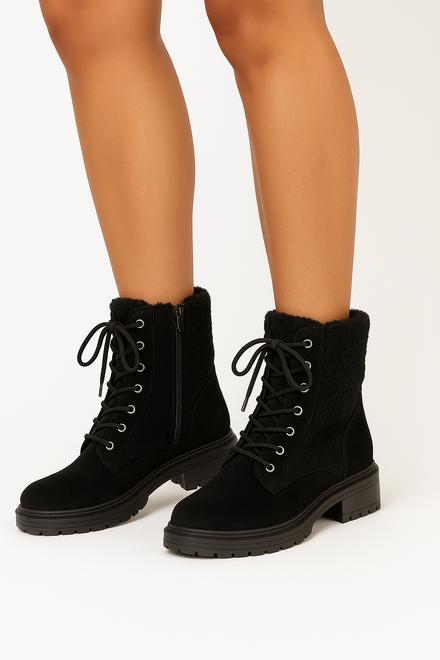 DAMSKIE CZARNE ZAMSZOWE BOTKI TRAPERY OCIEPLANE TULARA 5