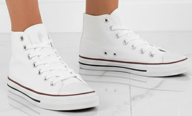 TRAMPKI BIAŁE WYSOKIE TENISÓWKI KLASYCZNE SZNUROWANE