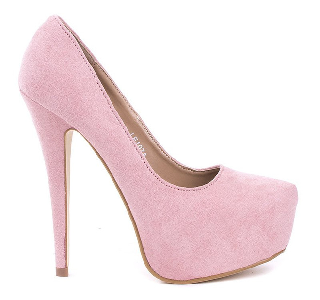 RÓŻOWE ZAMSZOWE SZPILKI NA PLATFORMIE INFILIO 1