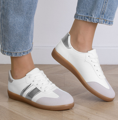 BIAŁE SNEAKERSY TRAMPKI SKÓRZANE LAURA