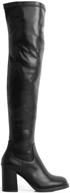 CZARNE DAMSKIE KOZAKI SKÓRZANE NA SŁUPKU SANDY 1