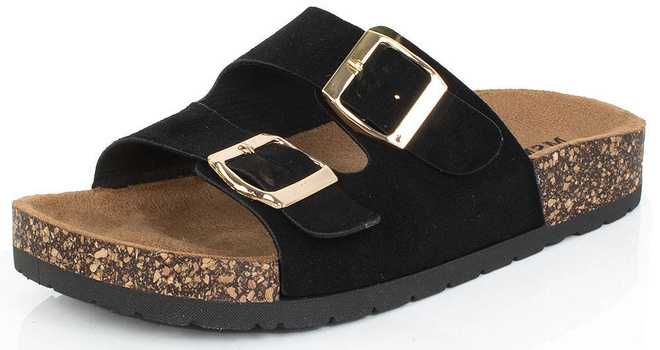 CZARNE KLAPKI Z KLAMRAMI PASKI ZAMSZOWE NOLAN 3