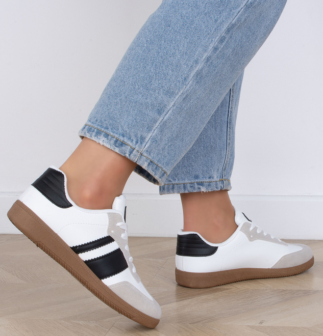 DAMSKIE BIAŁE SNEAKERSY TRAMPKI SKÓRZANE PEAR 8