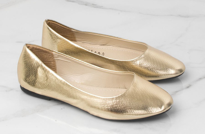 ZŁOTE BALERINKI BALERINY EKO SKÓRA BESS 3