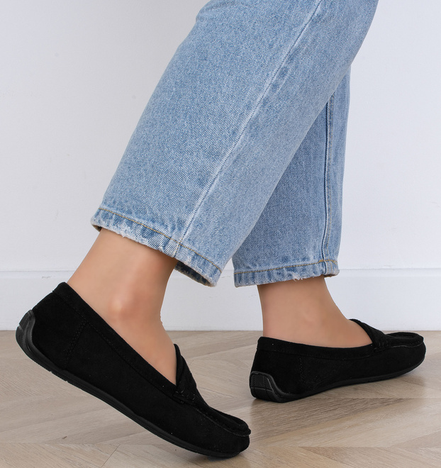 CZARNE MOKASYNY ZAMSZOWE DAMSKIE WSUWANE ORPE 8