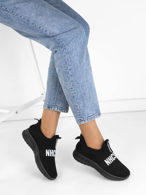 CZARNE LEKKIE SPORTOWE SNEAKERSY ROLO