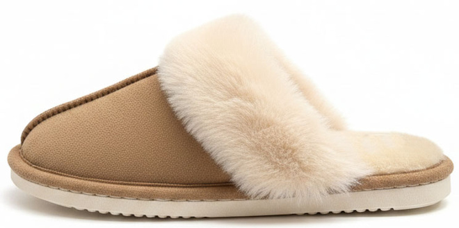 BEŻOWE OCIEPLANE KAPCIE KLAPKI DOMOWE FUTERKO DARWEN 3
