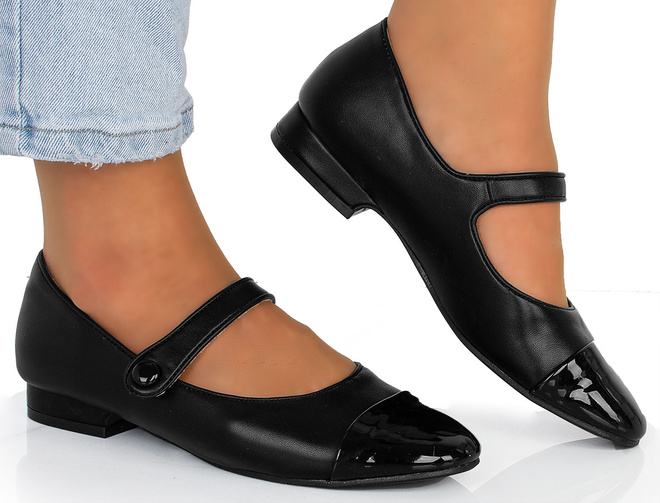 CZARNE DAMSKIE SKÓRZANE MOKASYNY BALERINKI LONGO 2