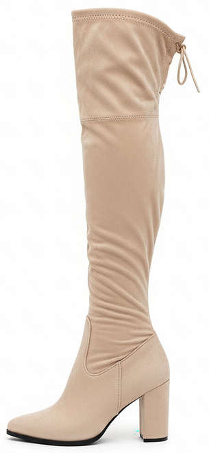 BEŻOWE DAMSKIE ZAMSZOWE KOZAKI NA ZAMEK TESSA 3