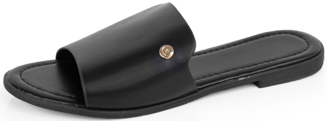 CZARNE KLASYCZNE KLAPKI WSUWANE DAMSKIE SKÓRZANE VERICIA 3