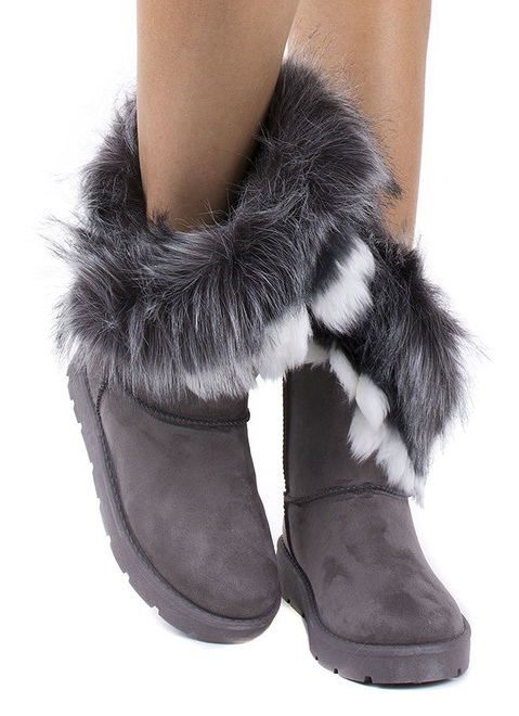 SZARE OCIEPLANE BOTKI ŚNIEGOWCE W STYLU EMU JULIE 1