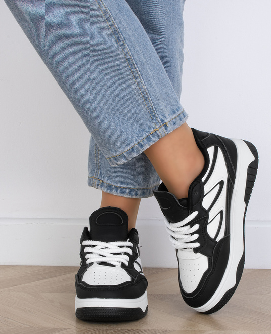 CZARNE SNEAKERSY TRAMPKI KLASYCZNE NA PLATFORMIE WEXET 6