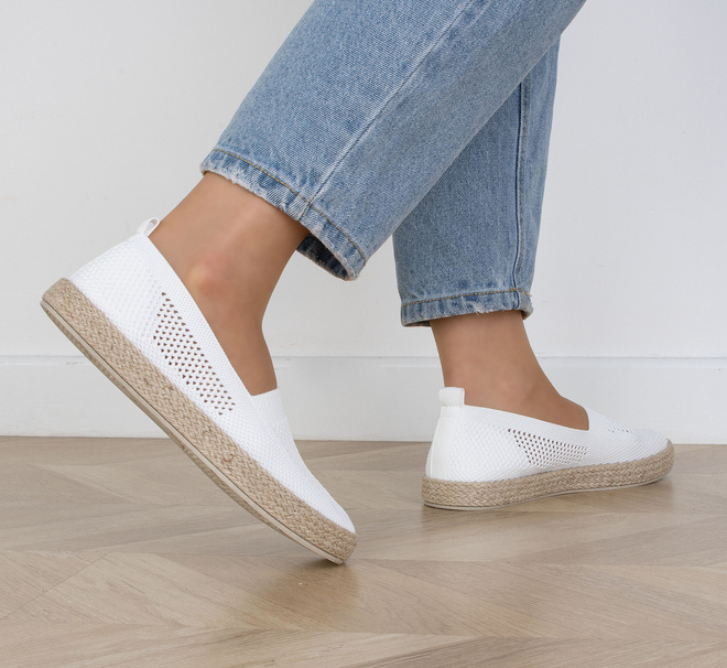 BIAŁE KORONKOWE ESPADRYLE TENISÓWKI LUCJA 7
