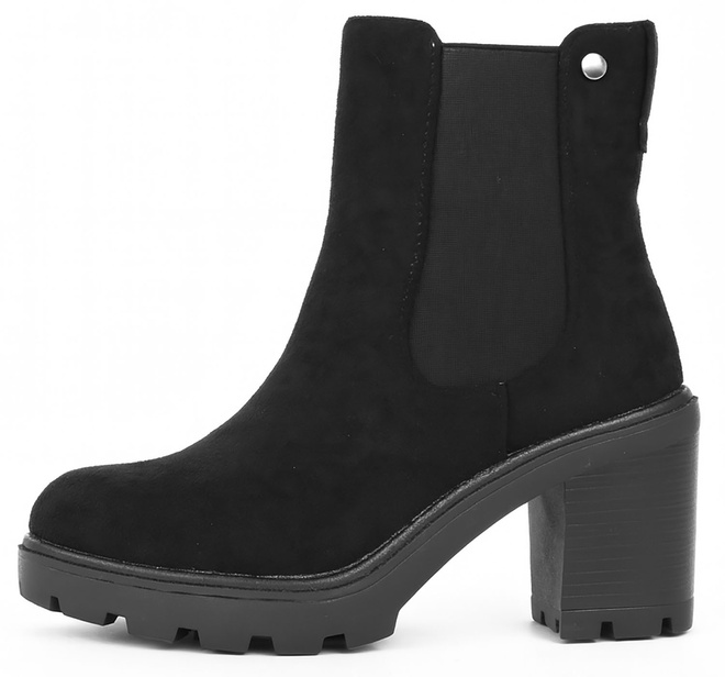 CZARNE DAMSKIE BOTKI NA SŁUPKU ZAMSZOWE OCIEPLANE ANAVIEL 3