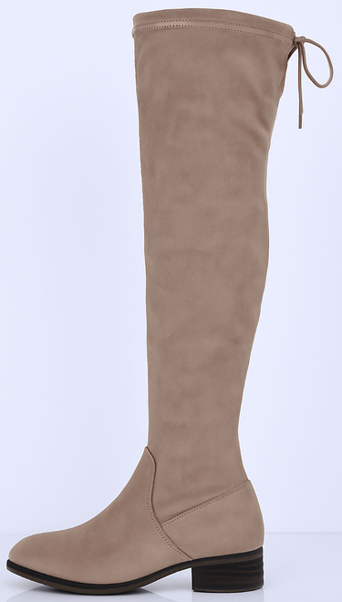 KLASYCZNE BEŻOWE DAMSKIE ZAMSZOWE KOZAKI NA ZAMEK ZIDA 3