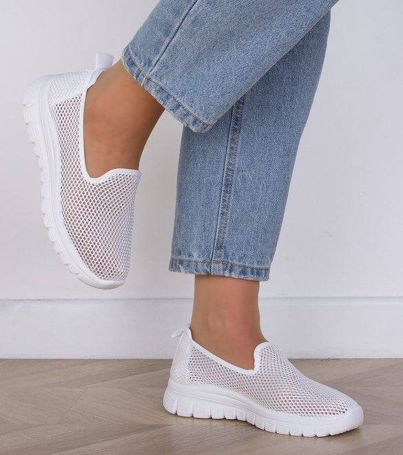 BIAŁE TENISÓWKI AŻUROWE SLIP ON WSUWANE ALODIA 5