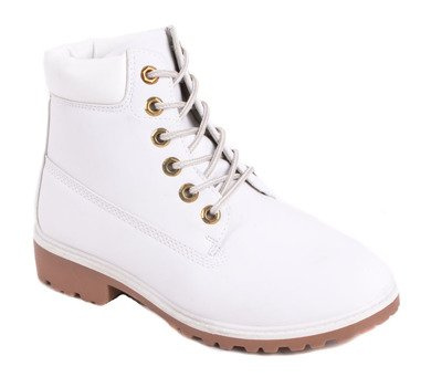 BIAŁE TRAPERKI BOTKI TIMBERKI FLUSSE