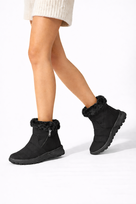 CZARNE OCIEPLANE ŚNIEGOWCE BOTKI NA PLATFORMIE EKO SKÓRA