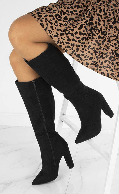 CZARNE ZAMSZOWE KOZAKI MARICA