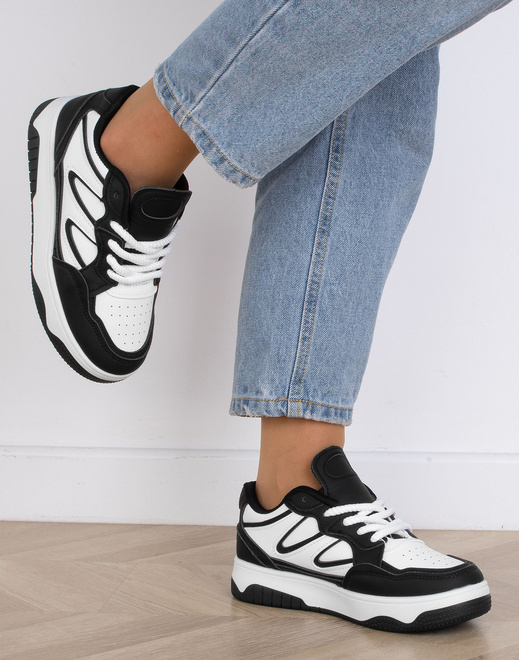CZARNE SNEAKERSY TRAMPKI KLASYCZNE NA PLATFORMIE WEXET