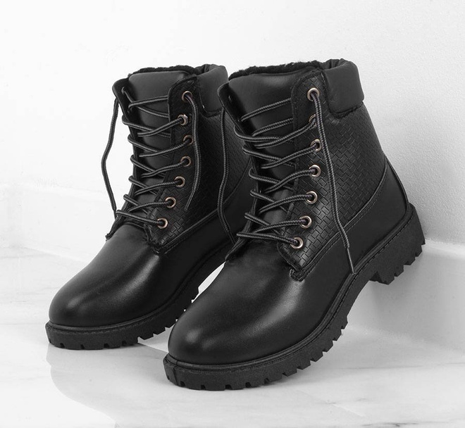 CZARNE OCIEPLANE TRAPERKI BOTKI TIMBERKI HILARY  2