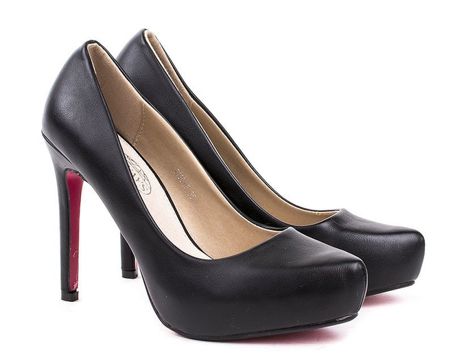 CZARNE SZPILKI NA PLATFORMIE EKO SKÓRA GWEN