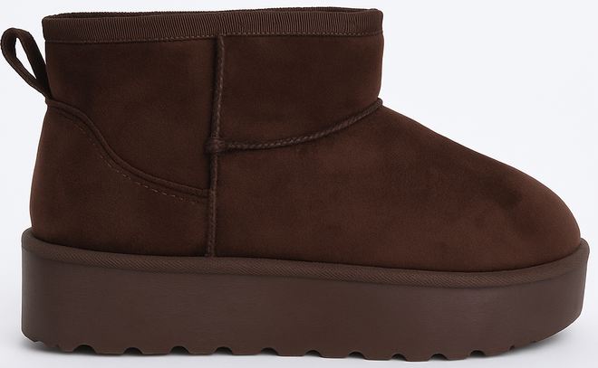 BRĄZOWE DZIECIĘCE ŚNIEGOWCE BOTKI OCIEPLANE NA PLATFORMIE 1