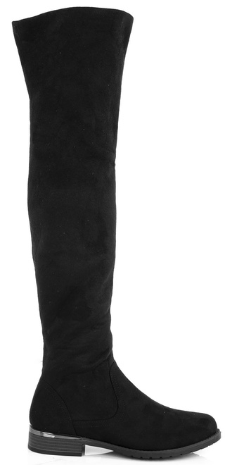 CZARNE ZAMSZOWE KOZAKI ZA KOLANO KLASYCZNE CASIN 1