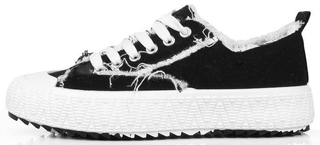 CZARNE TRAMPKI NA GRUBEJ PODESZWIE PETULA 3