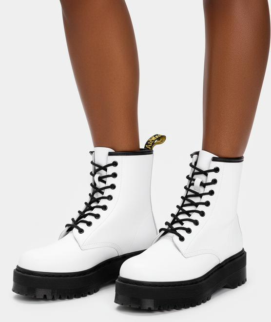 DAMSKIE BIAŁE BOTKI SKÓRZANE TRAPERY SZNUROWANE GLANY ALVA 4