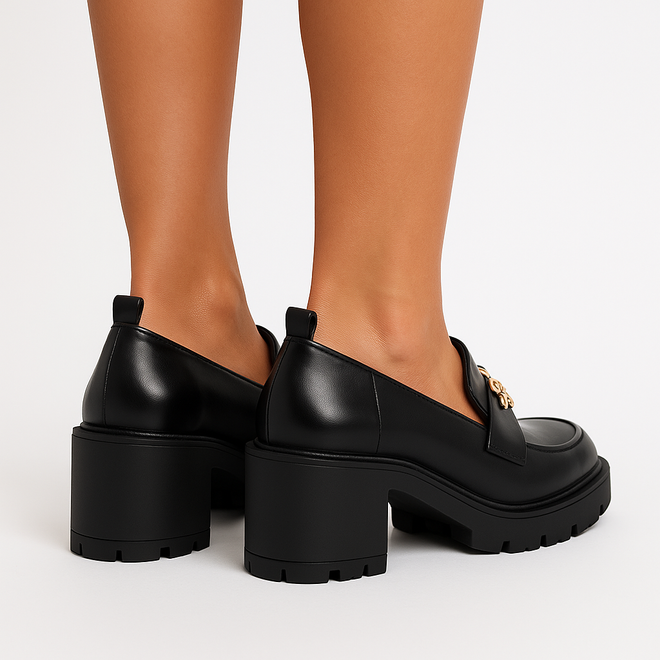 KLASYCZNE CZARNE DAMSKIE PÓŁBUTY NA SŁUPKU MOLLO