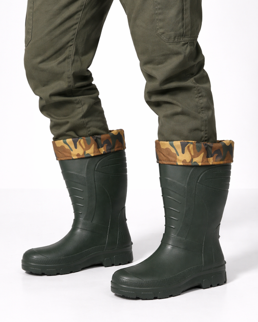 ZIELONE MĘSKIE KALOSZE GUMOWCE WYSOKIE