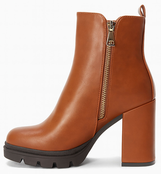 CAMEL DAMSKIE BOTKI NA SŁUPKU SKÓRZANE NA ZAMEK RIELORA 3