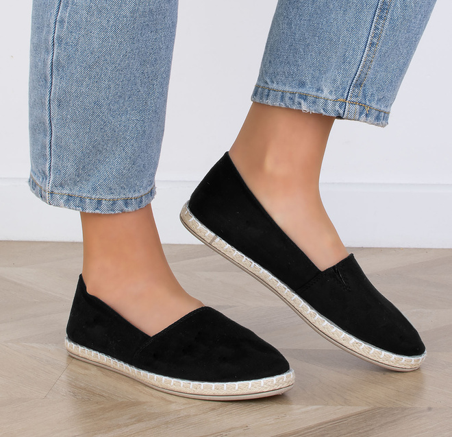 DAMSKIE CZARNE TRAMPKI ESPADRYLE TENISÓWKI CZESZKI WSUWANE KAYLA 8