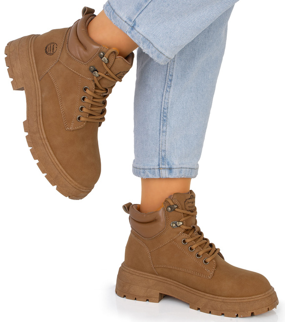 DAMSKIE BOTKI CAMEL OCIEPLANE TRAPERY SZNUROWANE COLITA 2