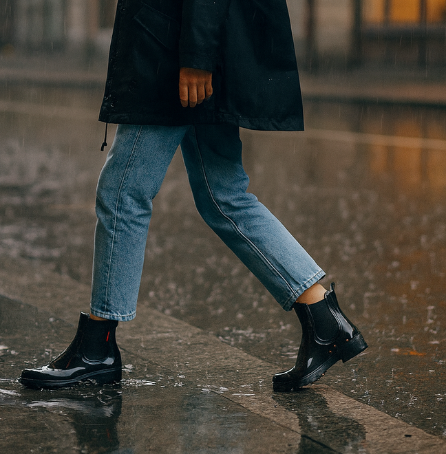 CZARNE DAMSKIE KRÓTKIE KALOSZE LAKIEROWANE SZTYBLETY BESIEL 6