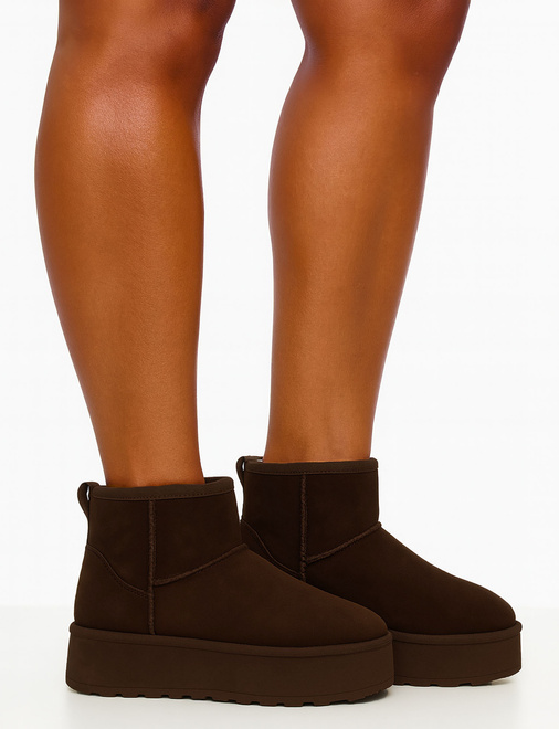 BRĄZOWE OCIEPLANE ŚNIEGOWCE BOTKI NA PLATFORMIE COFFEE 2