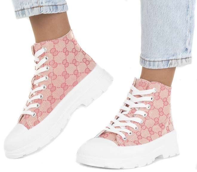 RÓŻOWE WYSOKIE TRAMPKI PALLADI 2