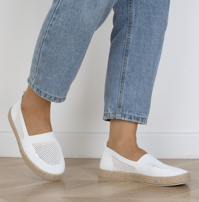 BIAŁE KORONKOWE ESPADRYLE TENISÓWKI LUCJA
