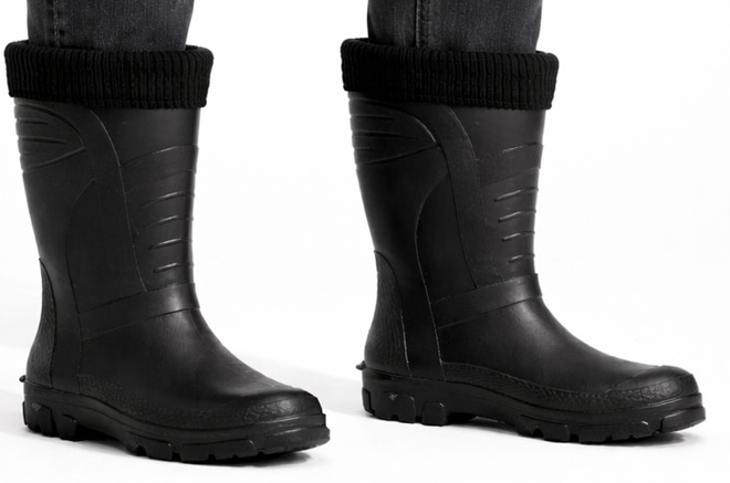 CZARNE MĘSKIE KALOSZE GUMOWCE WYSOKIE 2