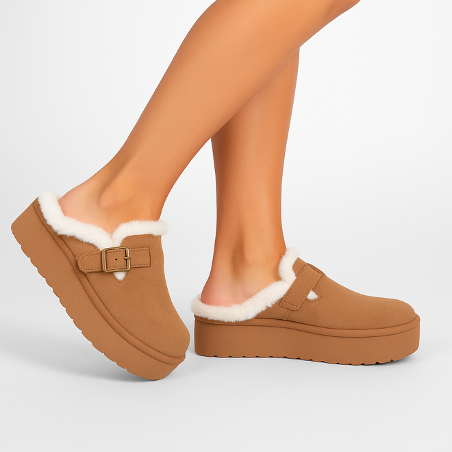 BEŻOWE KAPCIE OCIEPLANE NA GRUBEJ PODESZWIE COSTA 2