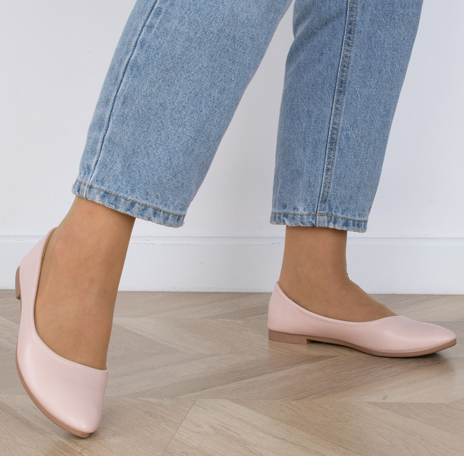 BEŻOWE WYGODNE DAMSKIE BALERINKI KLASYCZNE BONY 6